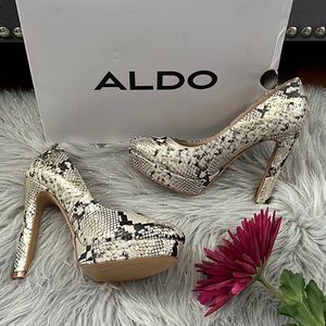 Aldo Edaressa Embossed Snake Print Heels
